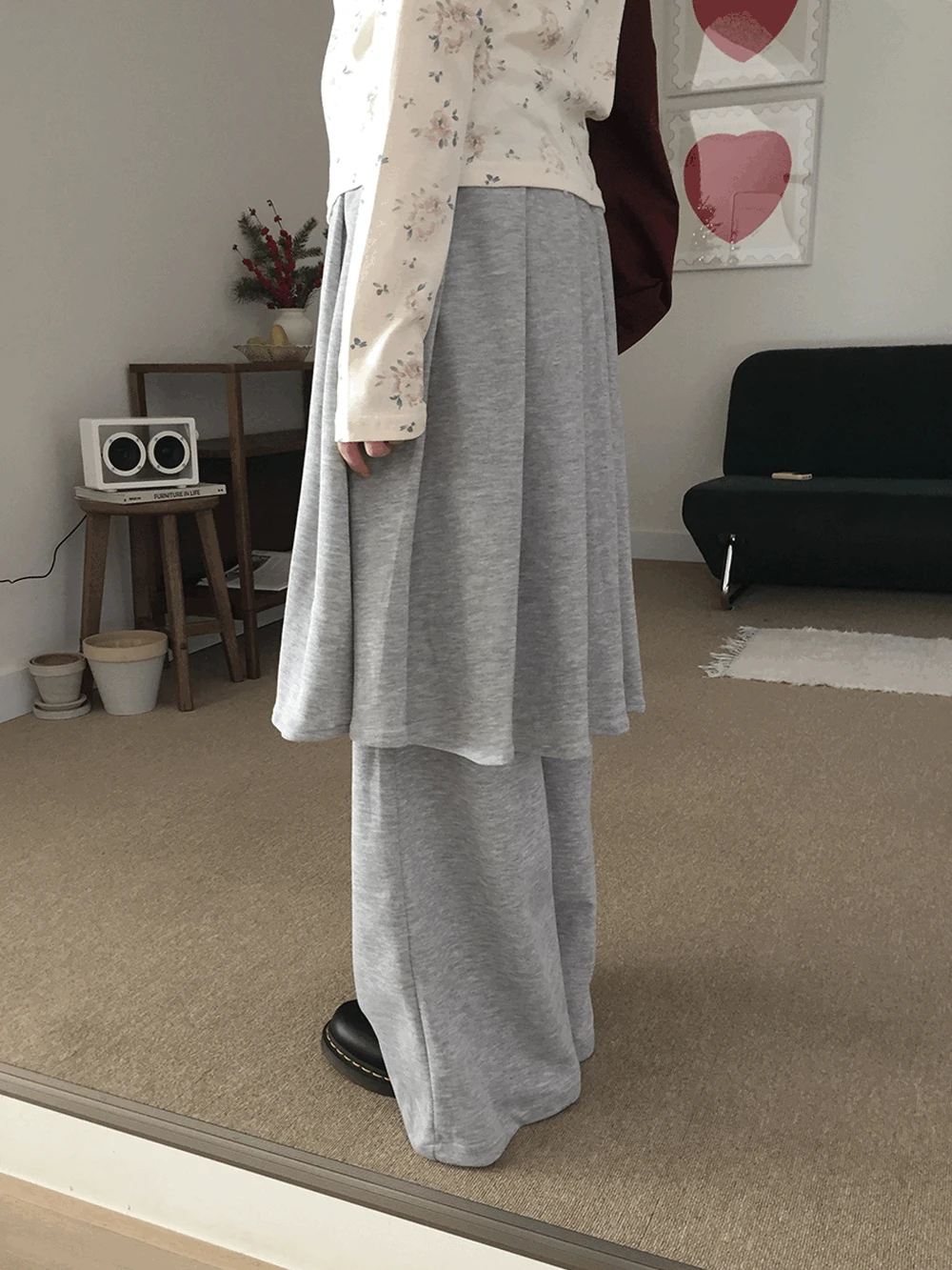 레타 플리츠 랩 스커트 팬츠 (2c)