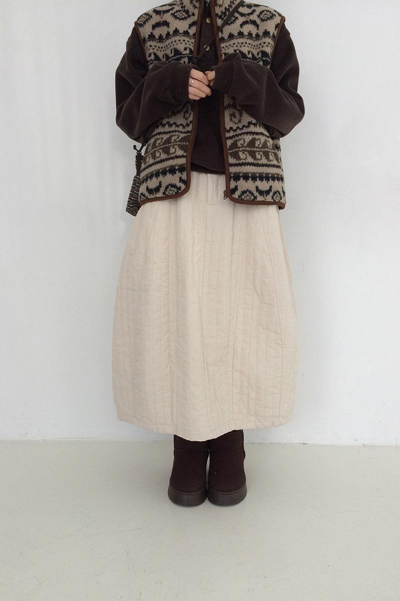 미리내로 허밍 코듀로이 패딩 스커트