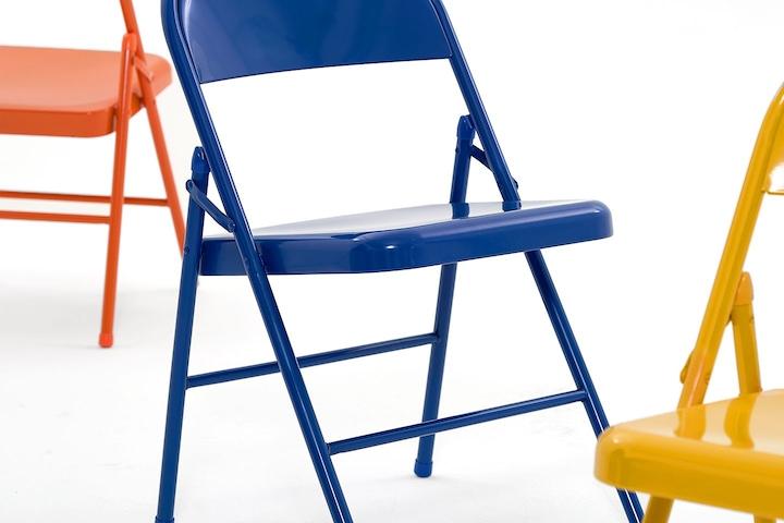 LUSH 컬러 스틸 접이식 의자 접이식 간이 철제 인테리어 의자 4colors
