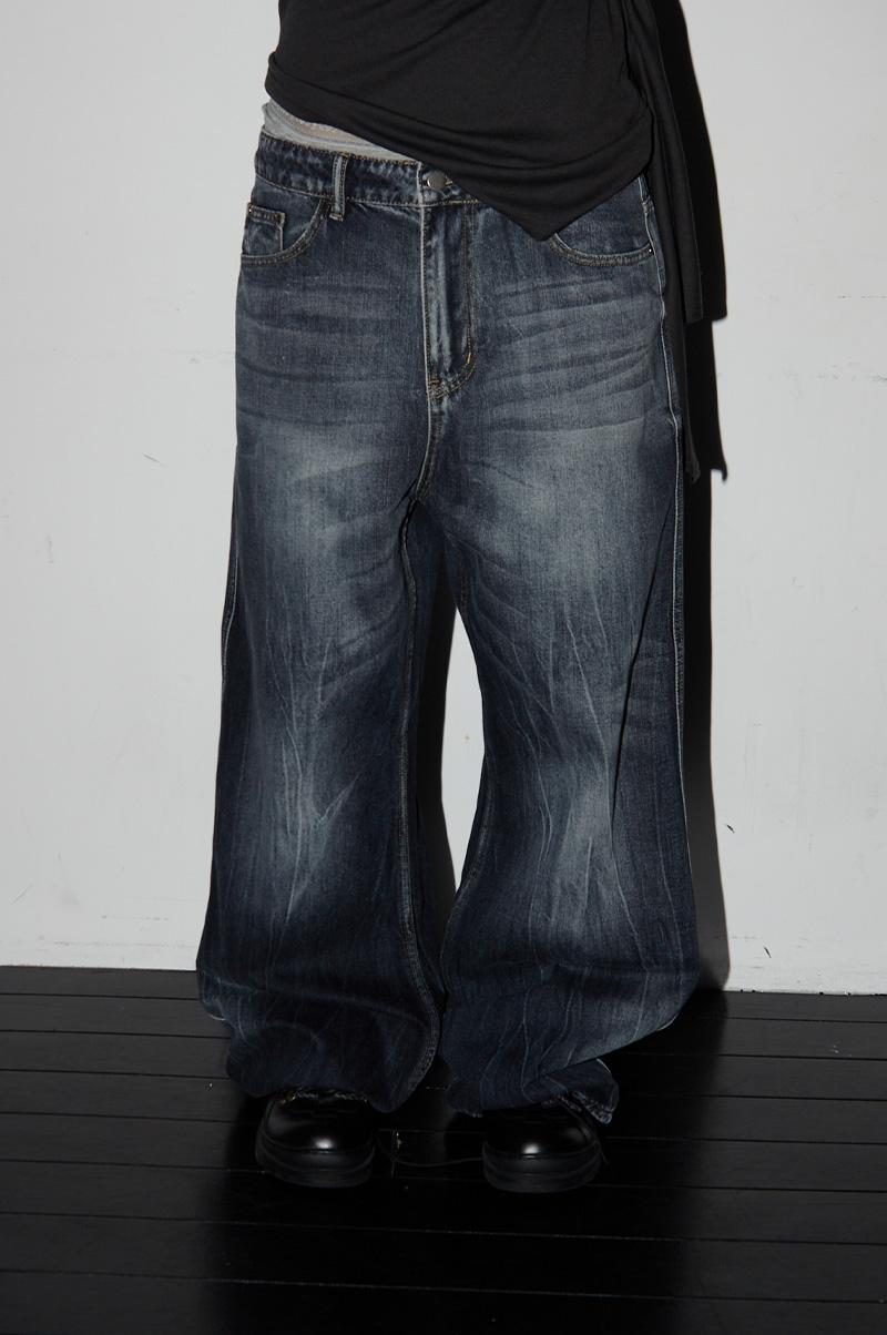 WELL VINTAGE LOOSE FLARED DENIM