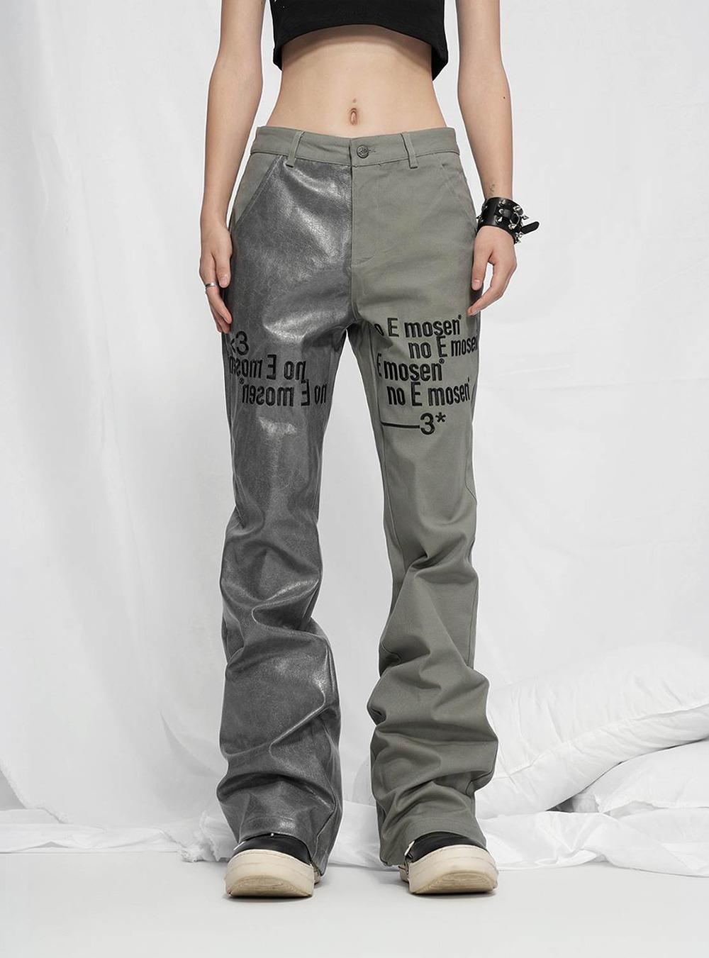 [No E Mosen] No E Mosen* Splice Leatherpants (2colors)