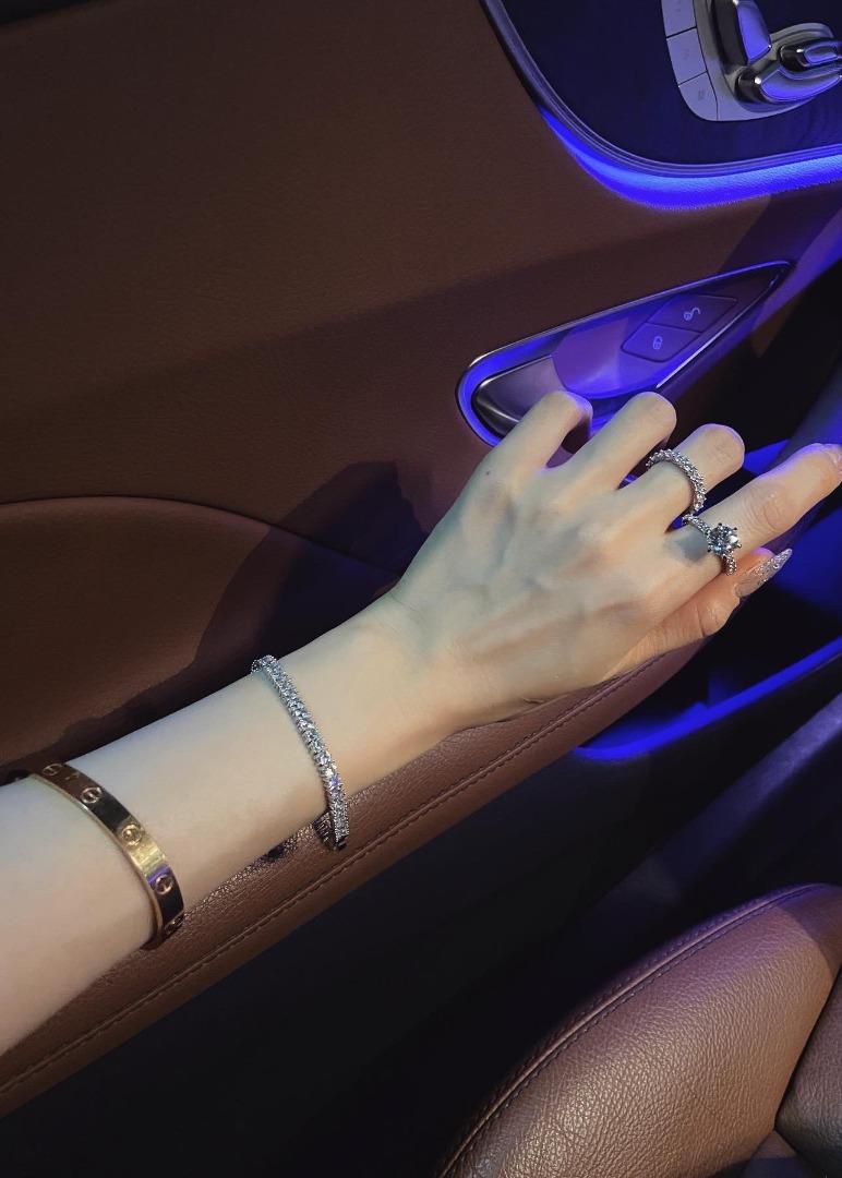 [highquality] 3mm 스퀘어 사각 다이아 테니스 팔찌 브레이슬릿