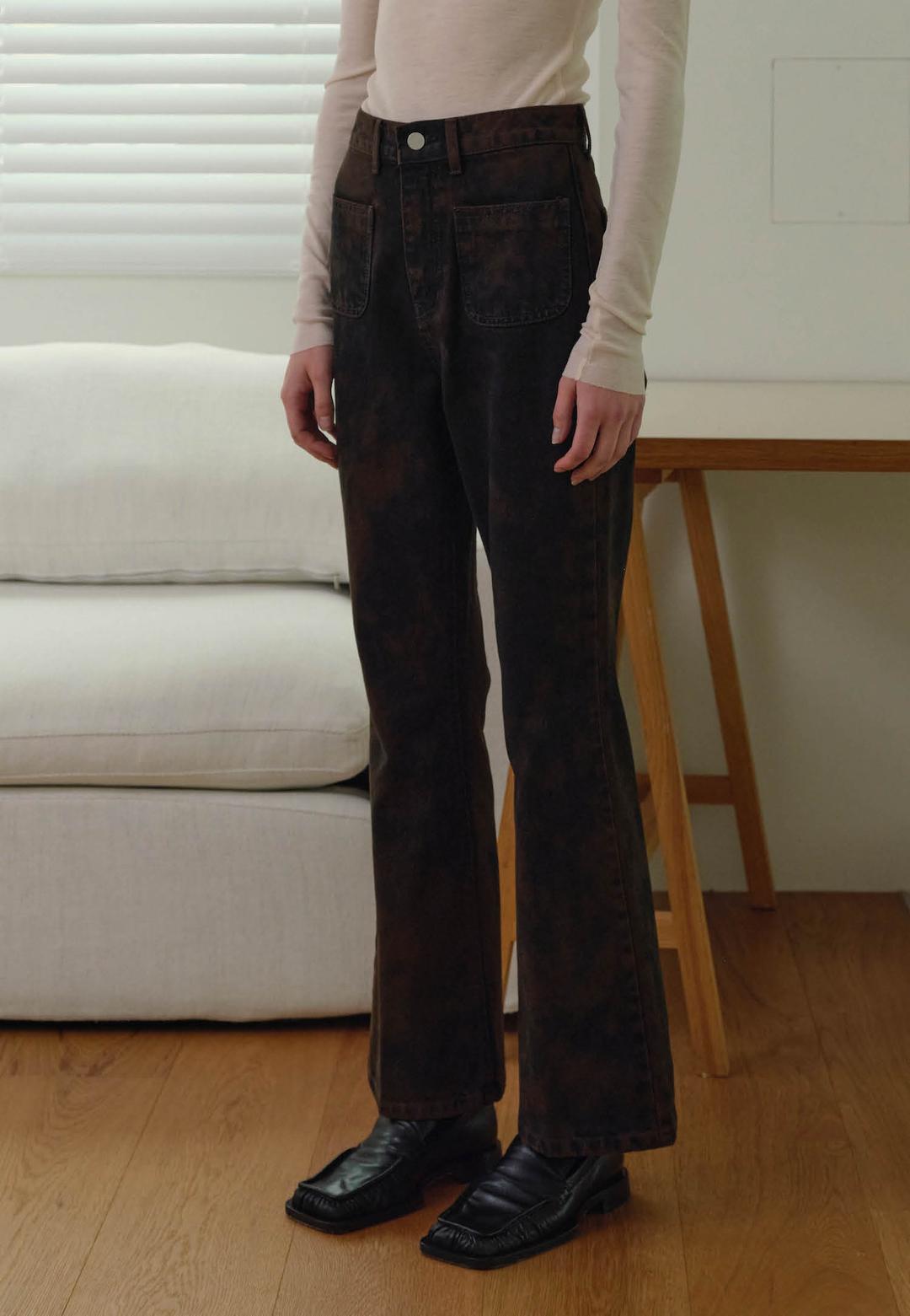 JULIE RELAXED BOOT JEANS(BROWN)