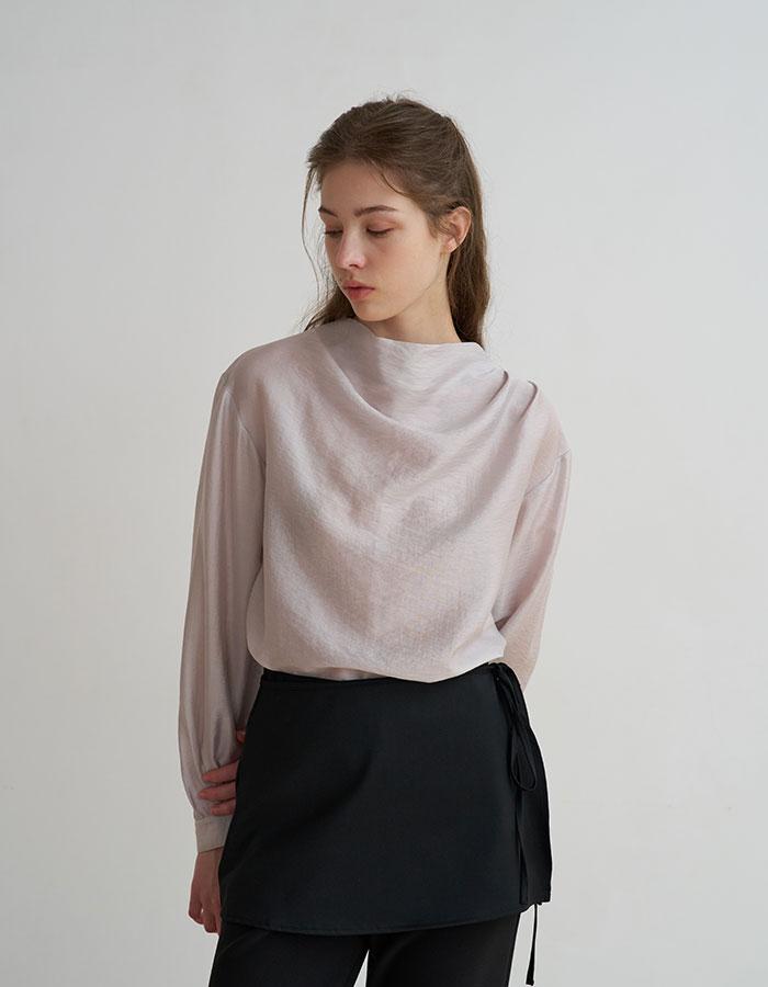 [2nd] Mock neck blouse_gray