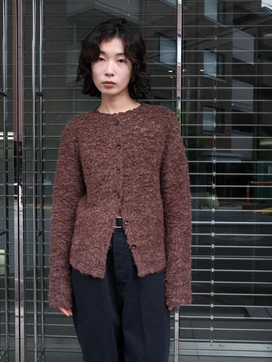 poodle cardigan (brown)_japanese fabric