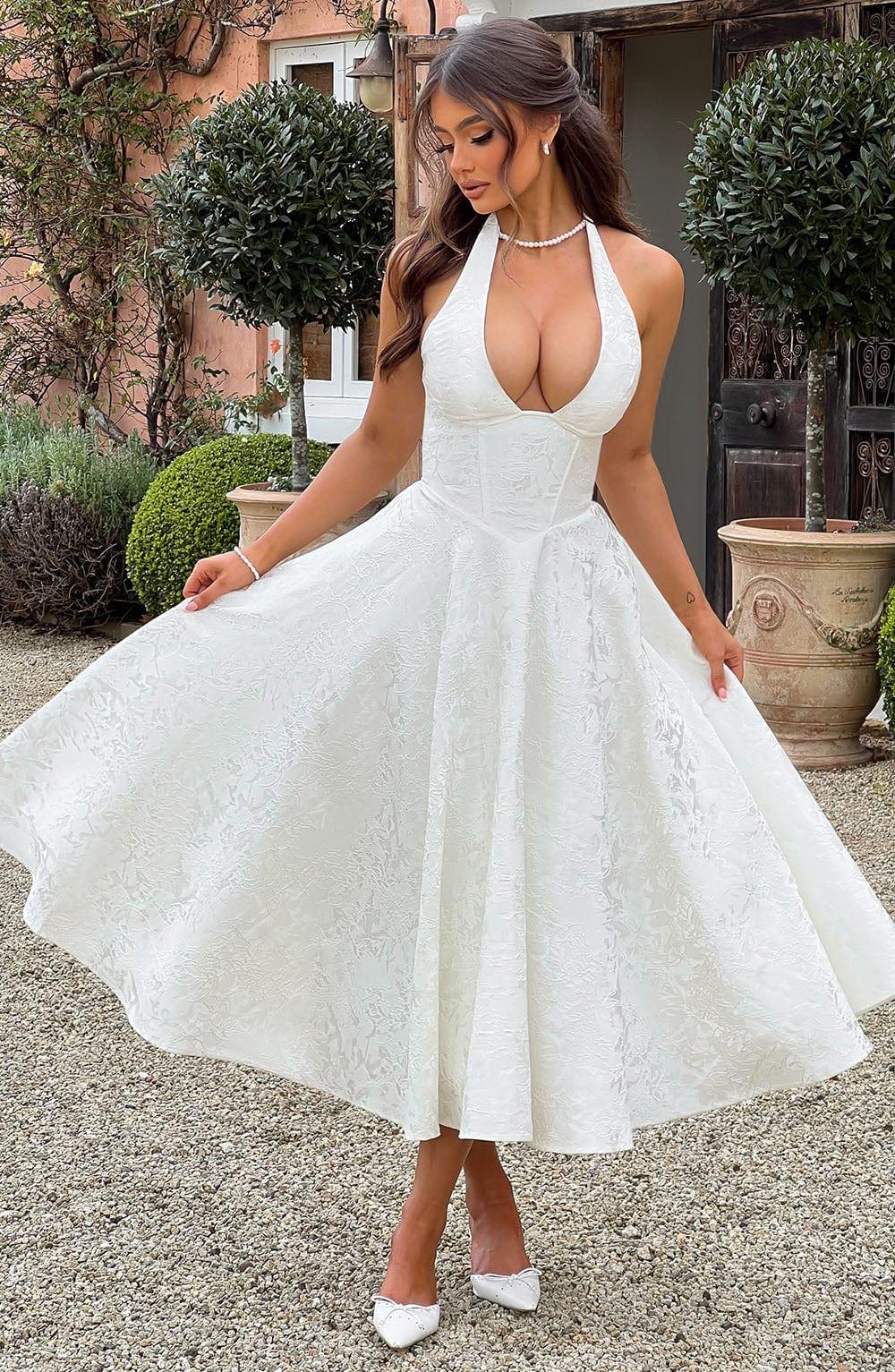 Effie Midi Dress - Ivory - XS