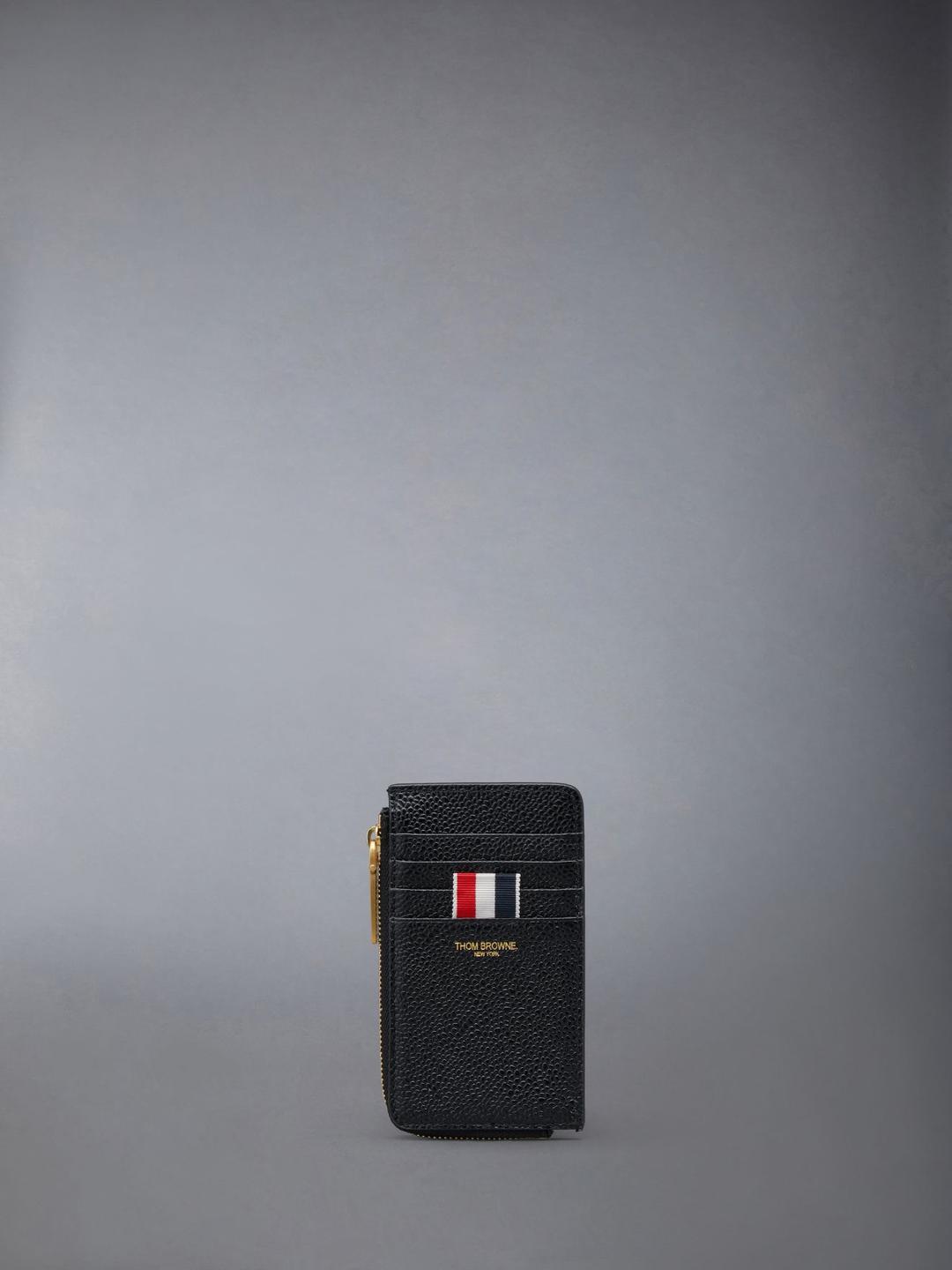 페블 그레인 레더 하프 지퍼 지갑