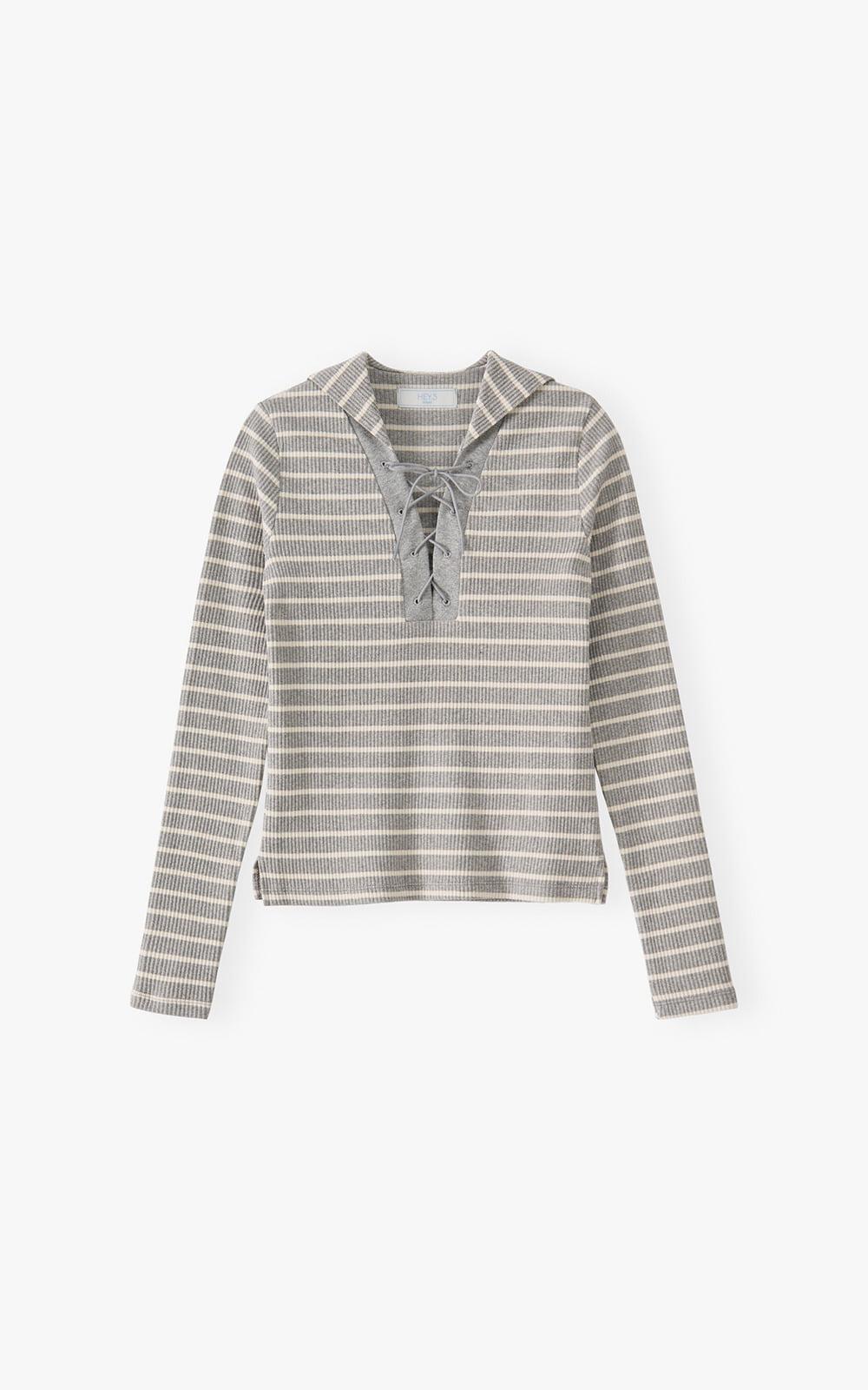 Sailor Lace-up Top [Gray]