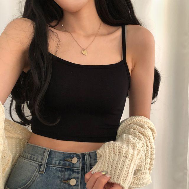 [레이어드 꿀템~!] 코디활용 만점 크롭 탑 나시