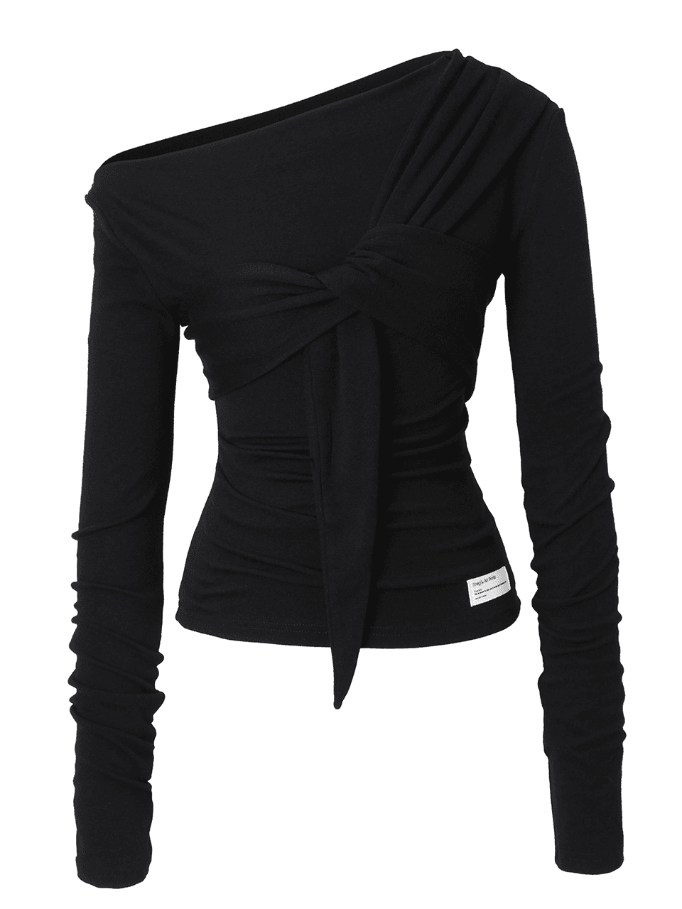 [3rd Reorder] Drape Flow Tie Long Sleeve (black)