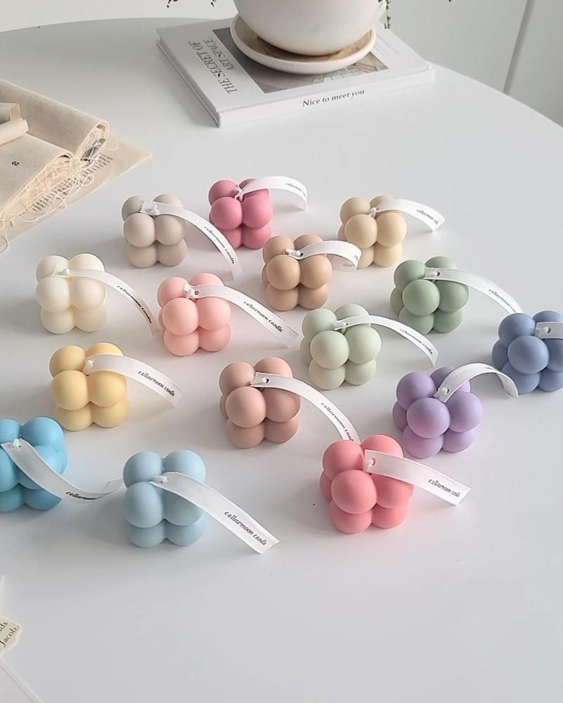 미니큐브 몽실 구름 캔들 / 빈티지페이퍼 증정 / 인테리어 소품 오브제 집들이 선물 천연 소이 캔들