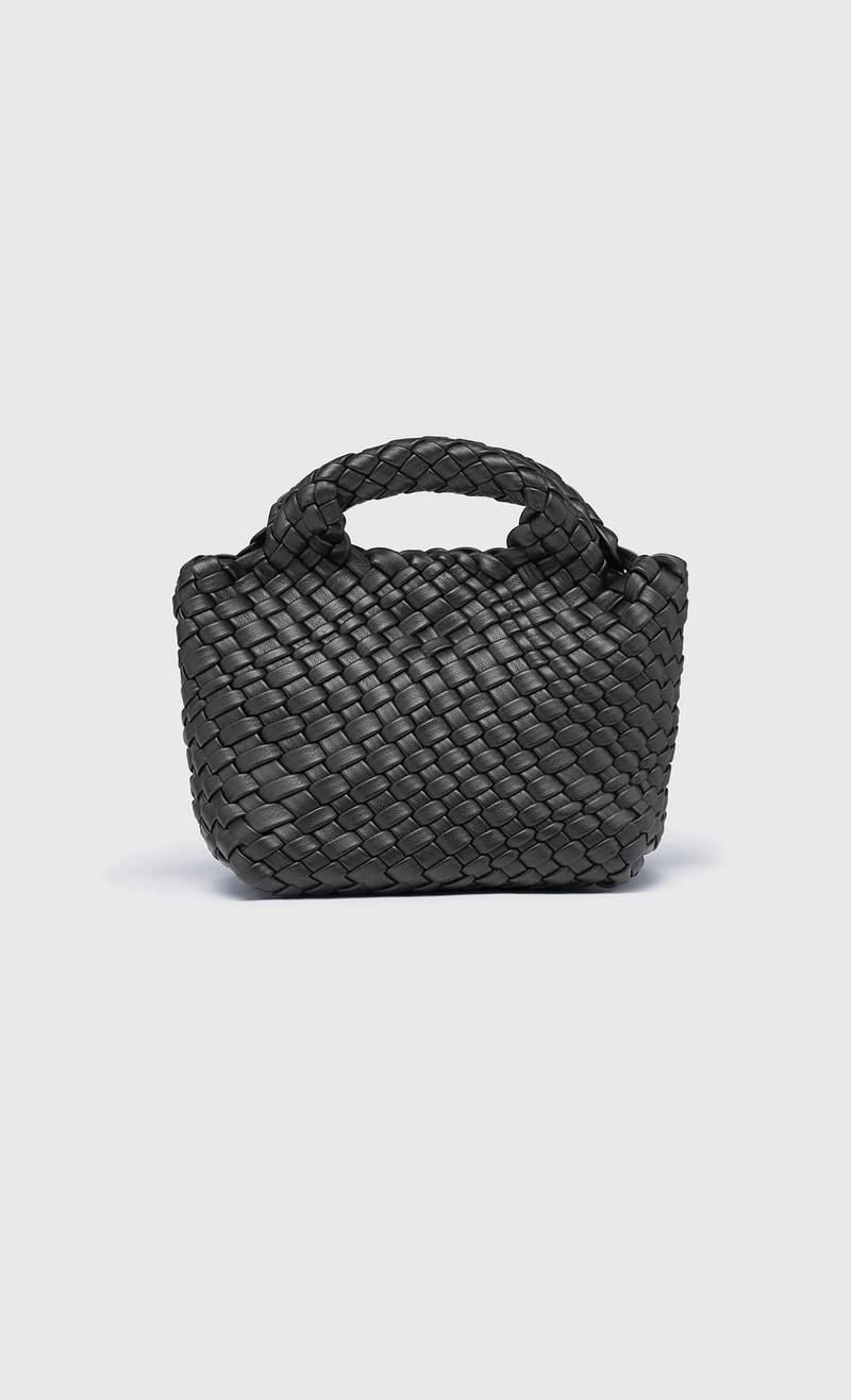 플리츠무드 - color mini weaving bag_black