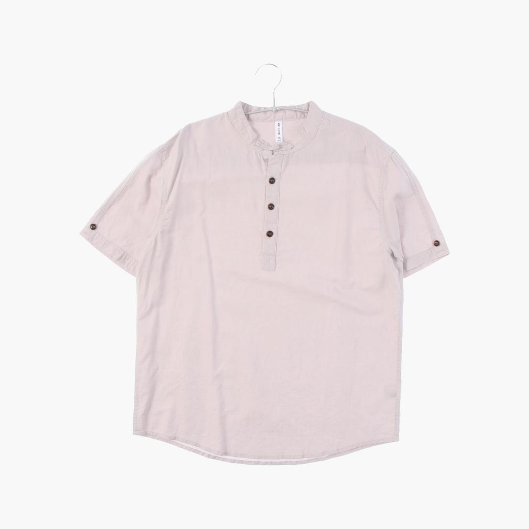 코튼 헨리넥 베이직 반팔 셔츠 남자 2XL