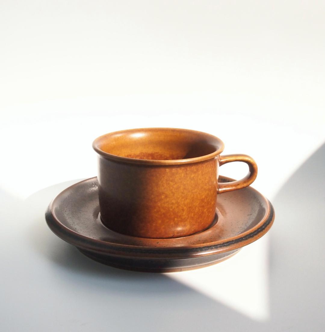 Vintage Arabia Finland Ruska Espresso cup set