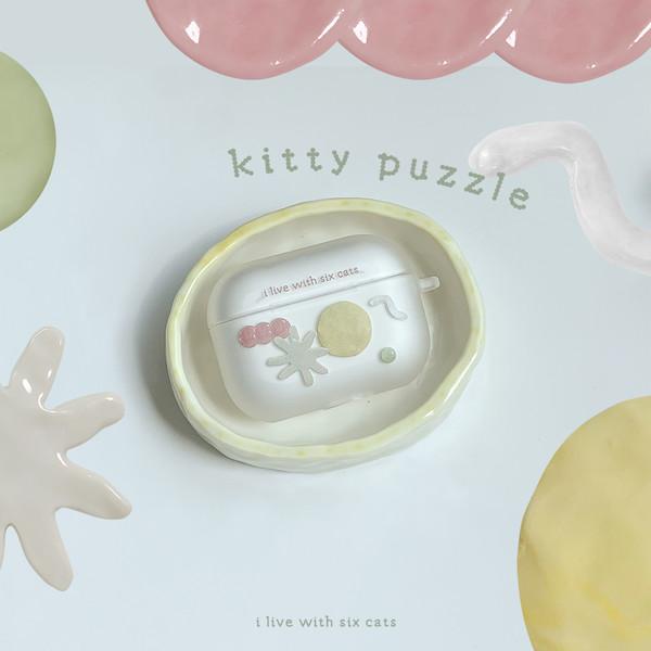 [에어팟, 에어팟 프로 케이스] 고양이 조각 모음: kitty puzzle