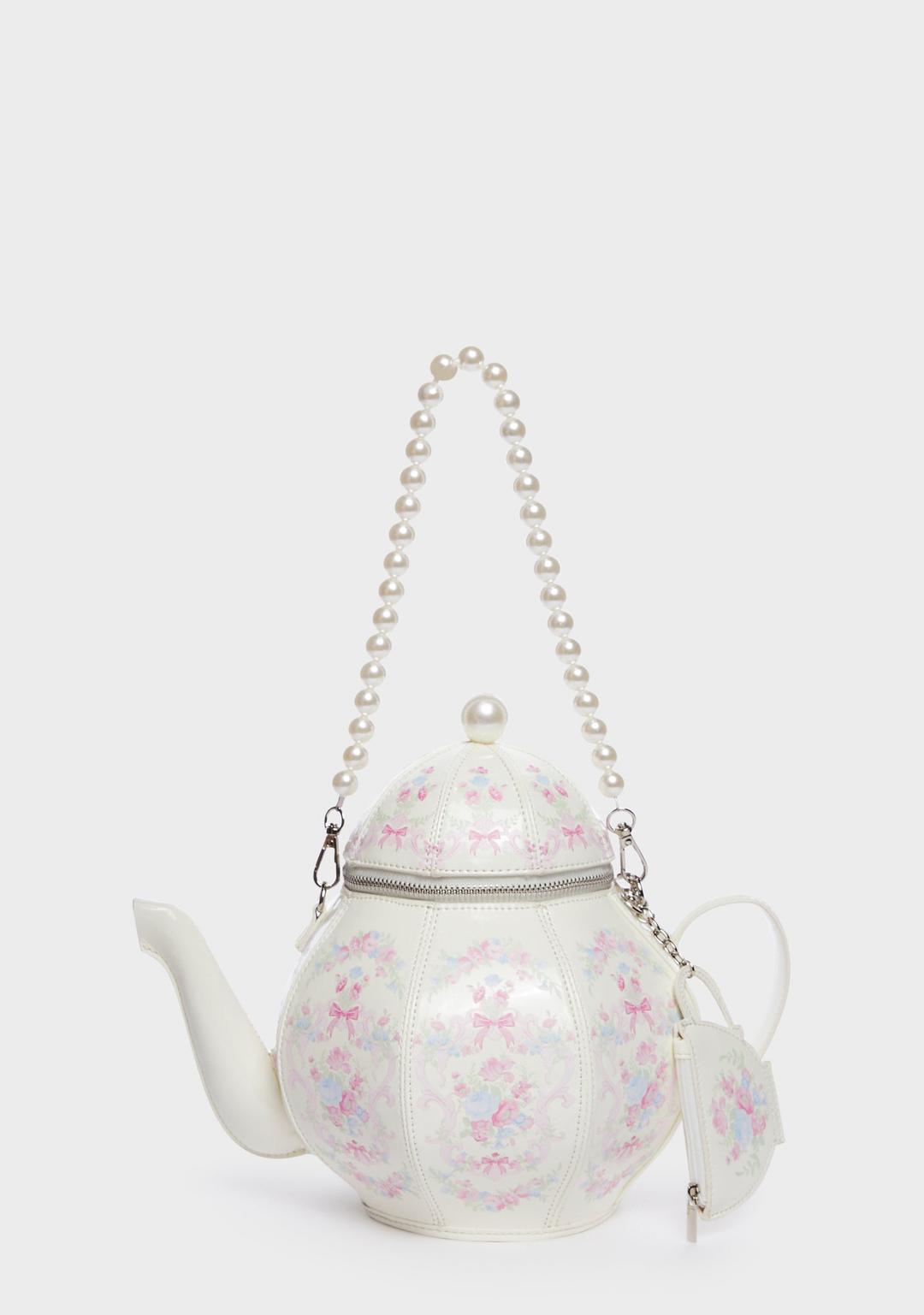 Tea Society Handbag - White - WHITE / ONE SIZE