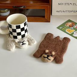 Animal Coaster 귀여운 동물모양 곰돌이 양모 펠트 티코스터