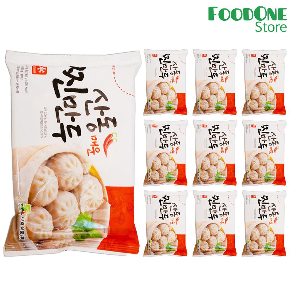 나래식품 산동만두 매운 찐만두 6구 180g x 10개