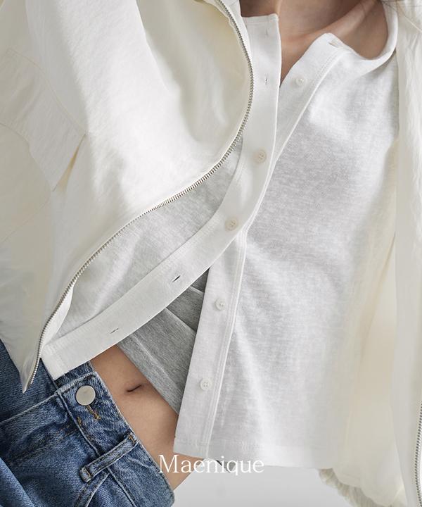 매니크 [🧊여름/MNQ] 에이터 라운드넥 긴소매 가디건 (살안타템)