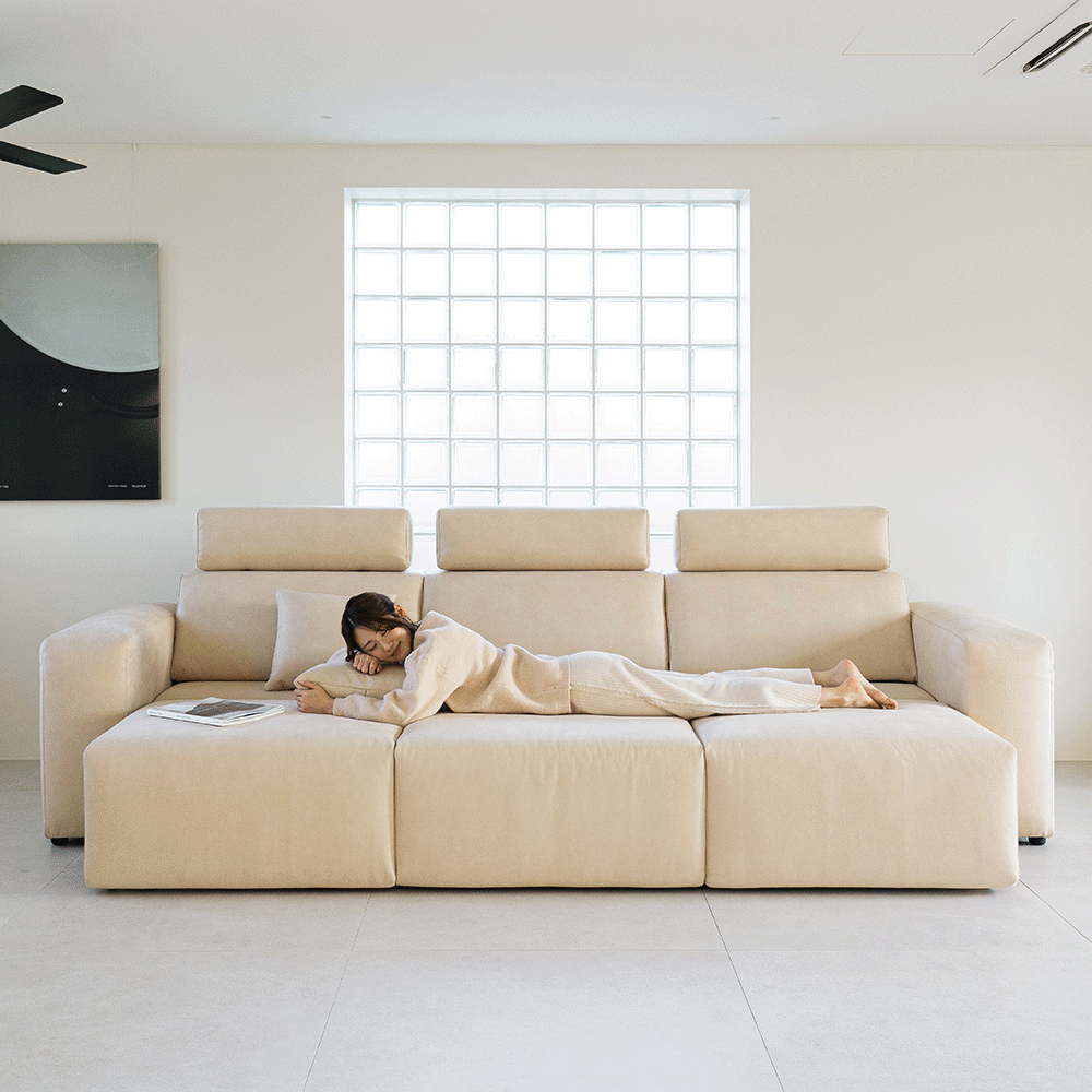 다채움가구 프레딕 4인용 전동 패브릭 모션소파