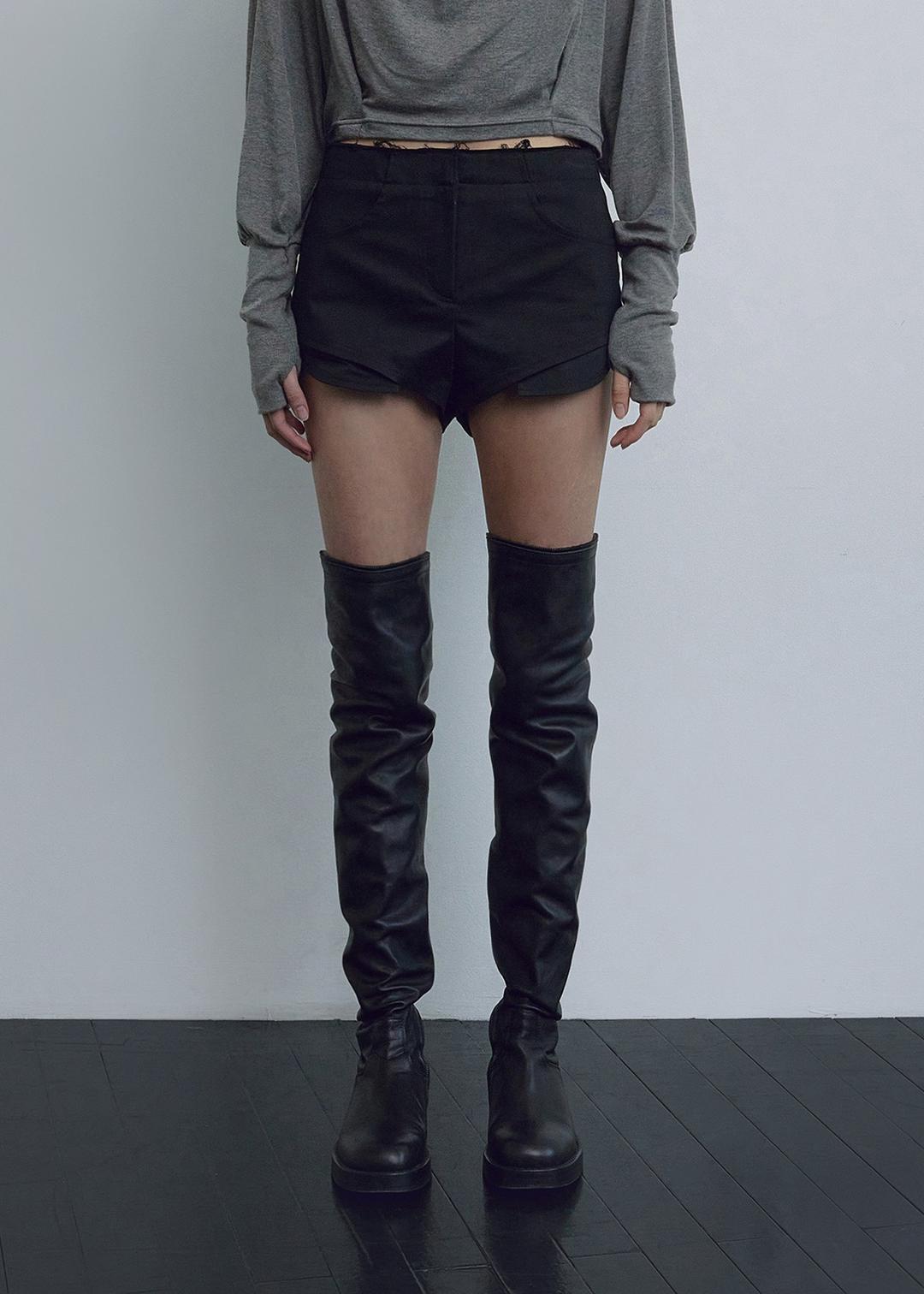 [2ND 9/16~ 발송] ROUGH-CUT SHORTS, COTTON BLACK