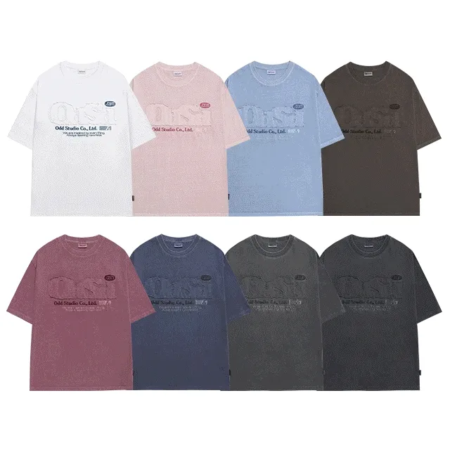 [👕쿠폰가 24,360원][엔시티 위시 유우시, 리쿠 착용] ODSD 피그먼트 데미지 티셔츠 - 8COLOR