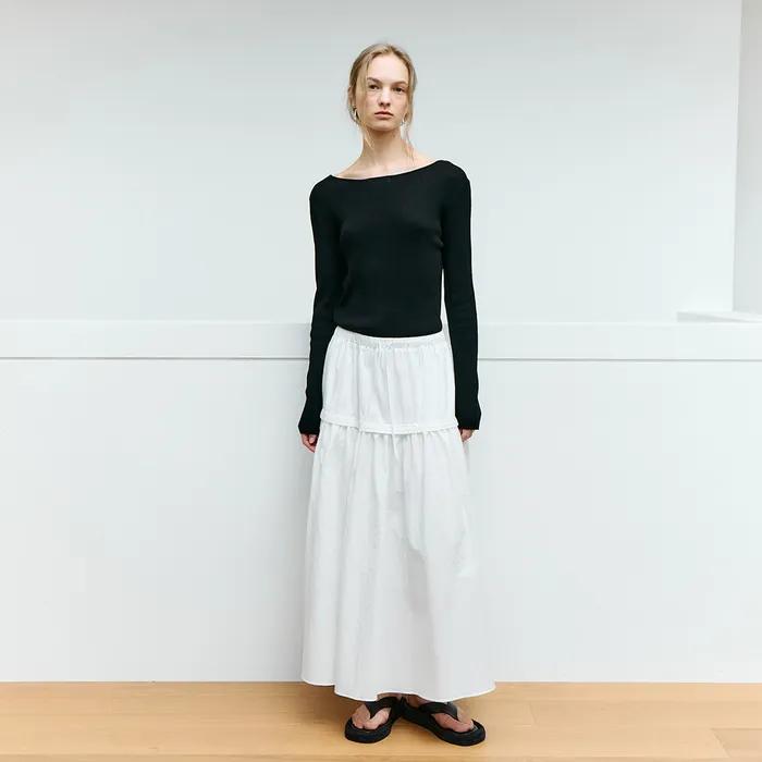 [8th] Frill Lace Long Skirt