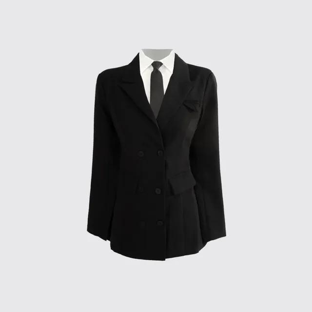 ⚡️당일출고⚡️(셔츠+스커트+자켓 세트)아이브 자켓 원피스 셔츠 블랙 셋업 투피스 세트