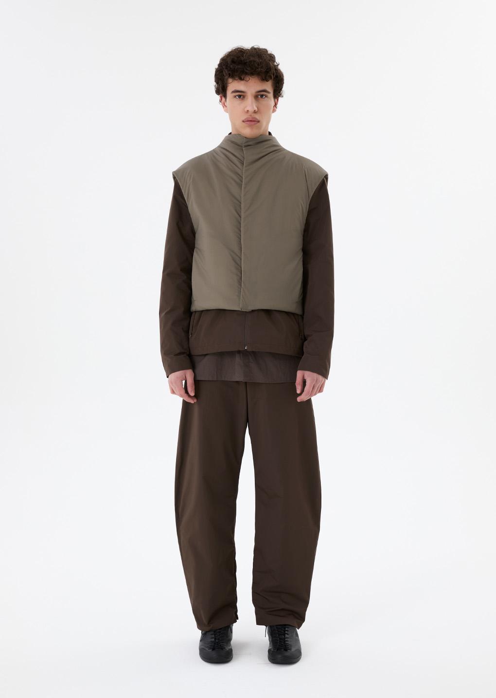 sheer nylon padded vest, grey