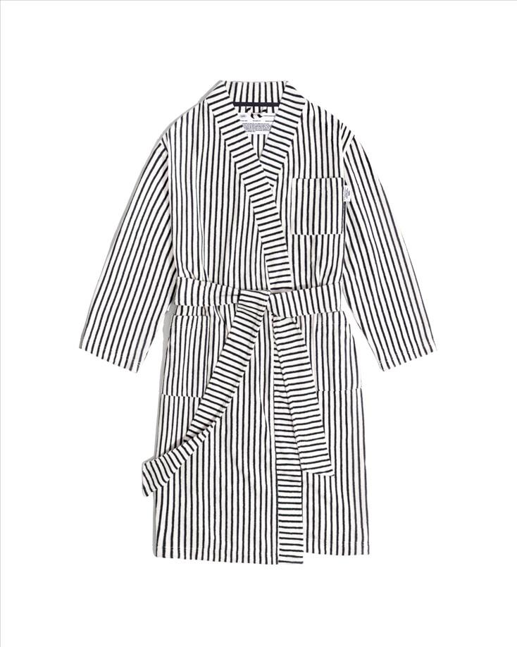 LIGHT TOWELING STRIPE ROBE_NAVY