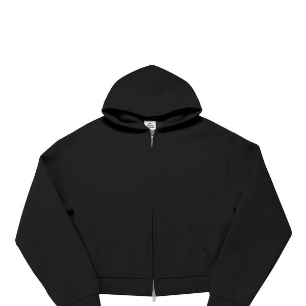 MJD X KOIN SEOUL CROPPED ZIP-UP HOODIE BLACK