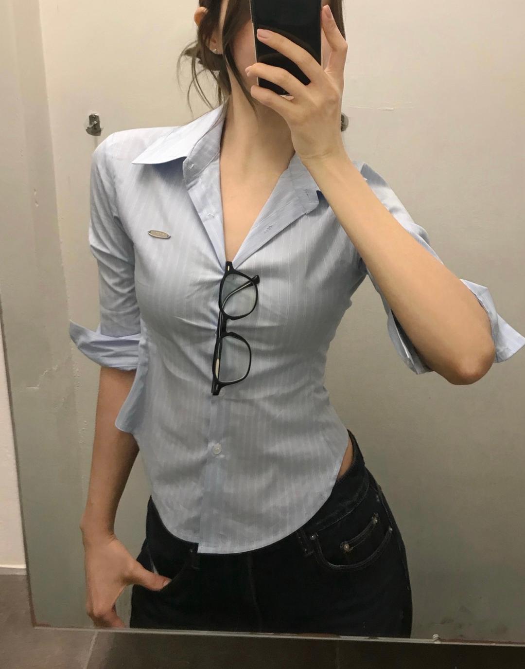 온즈 [MADE/당일출고] Porte shirt (스카이블루)