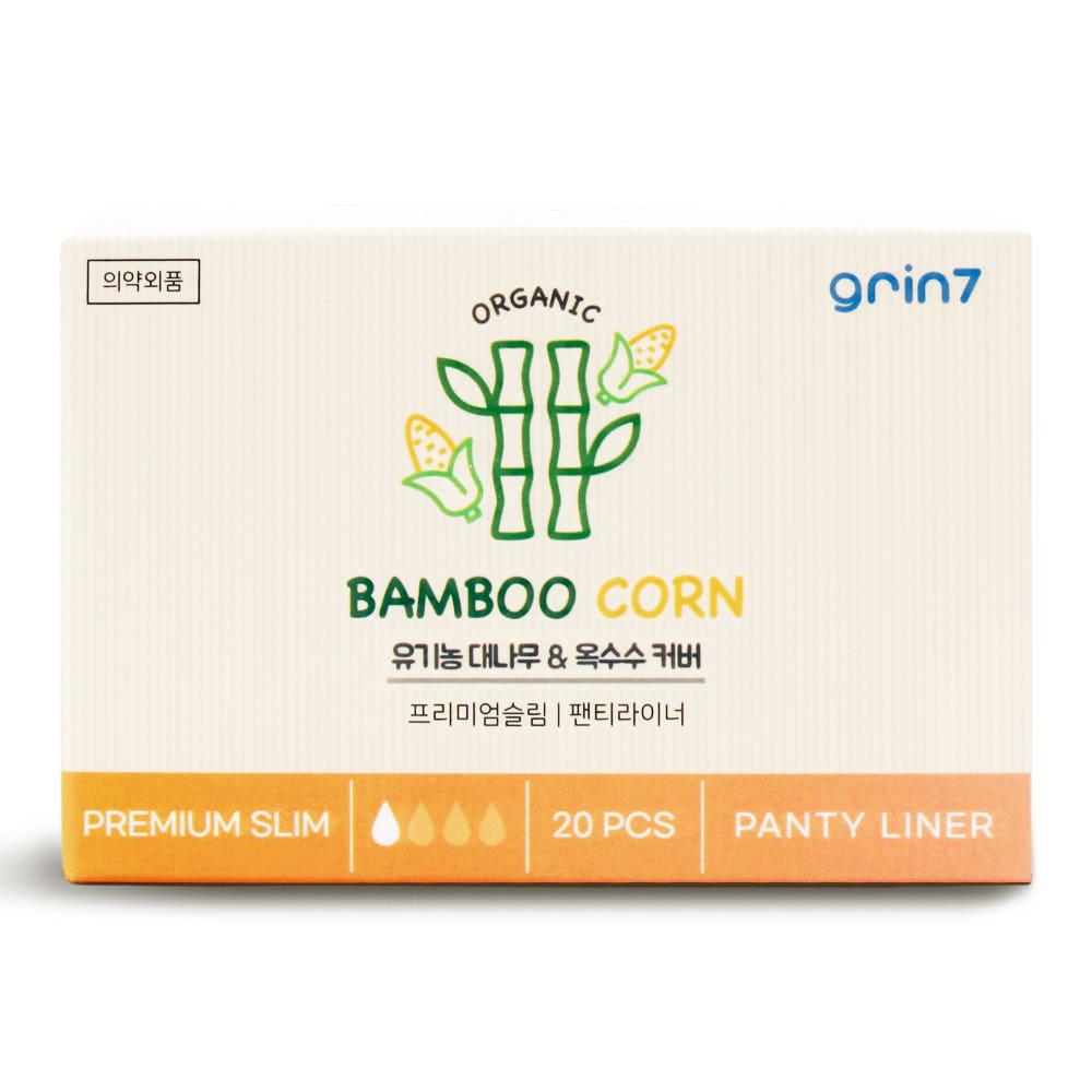그린세븐 밤부콘 유기농 생리대 식물성 커버 초슬림 팬티라이너 대나무 중형 대형 흡수빠른