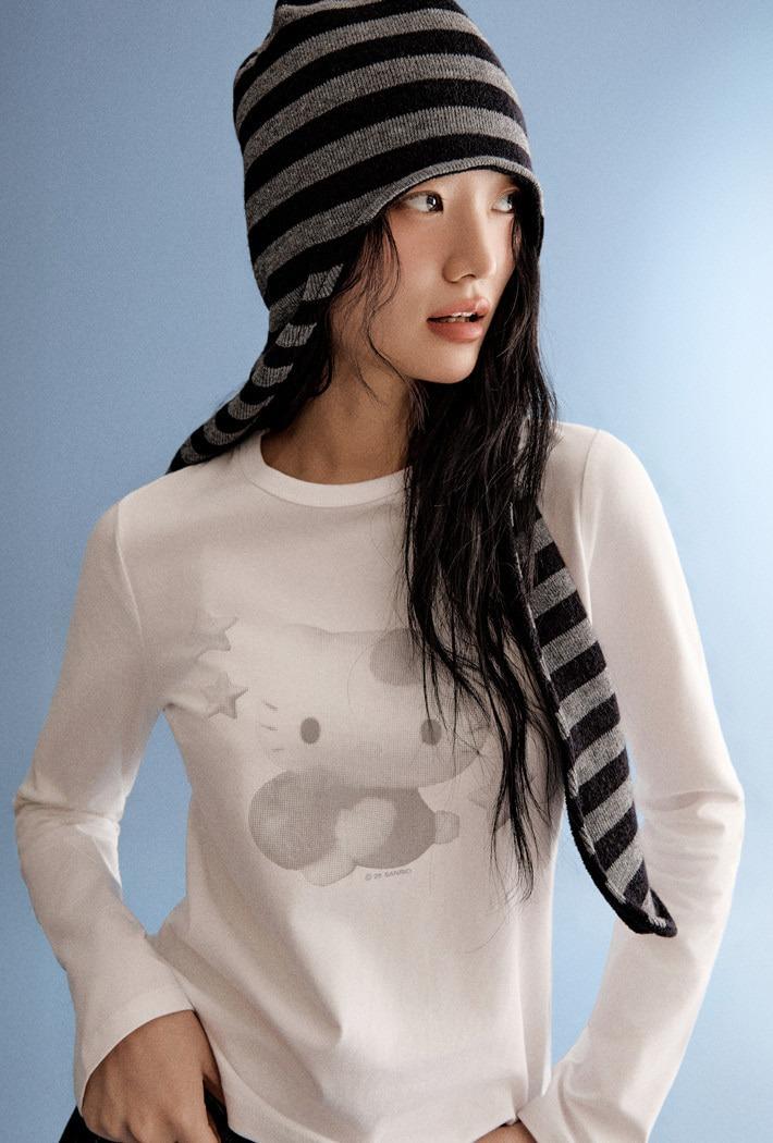 [산리오캐릭터즈] 코튼스판 라운드넥 긴팔티_SPLAG23U02