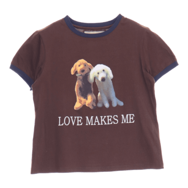 마뗑킴 (M)브라운 도그그래픽 반팔