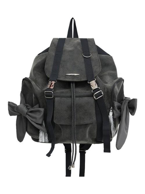 [Vegan Nubuck] bow backpack (charcoal)