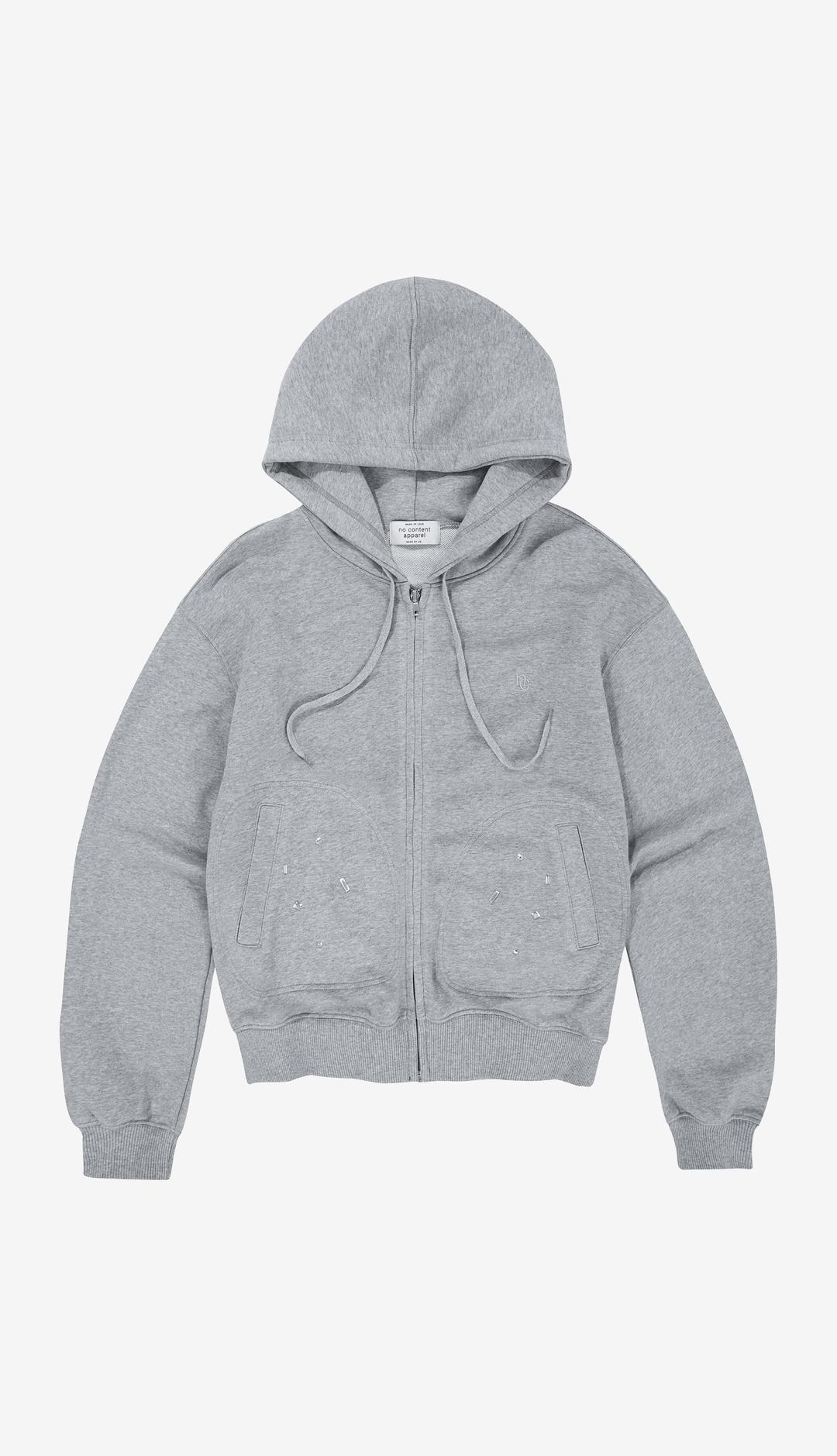 [08월 25일 예약발송]233. Jeweled Zip-up _ Melange Grey