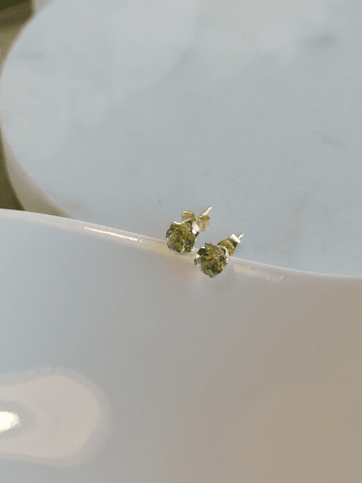 14k 골드필드 AAA 페리도트 귀걸이