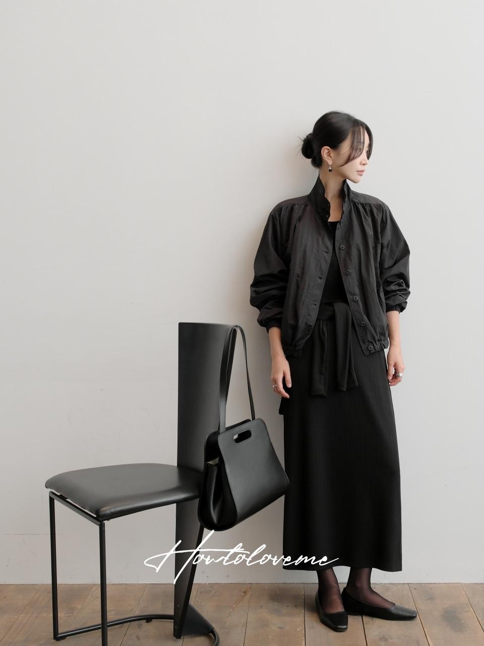 루오르 셔링 아노락 점퍼[black]