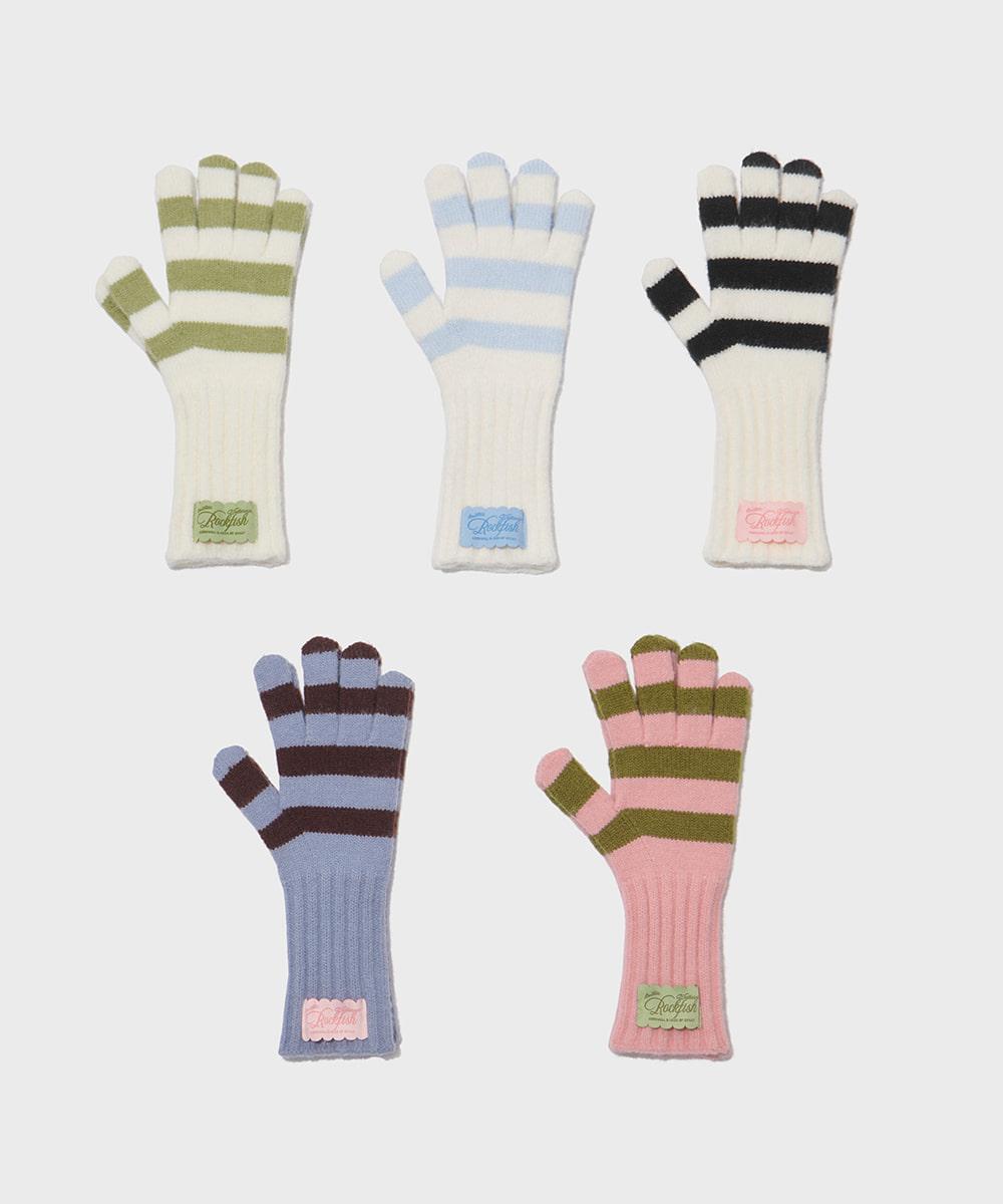 [시즌오프] STRIPE RIBBED GLOVES - 5 colors