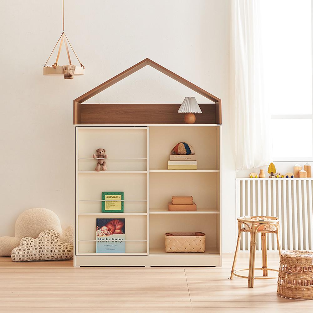 뉴수플레 전면책장 슬라이딩 어린이 유아 책장