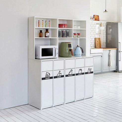 스스디 대용량 분리수거함, 2단_화이트