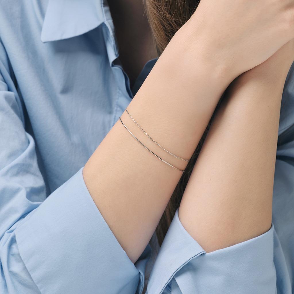 [SILVER] 스네이크 레이어드 팔찌 PWSB0044_WG