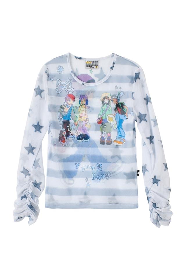 YB x Oliwa Mesh Graphic Stripe Top