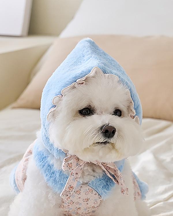 마벨피피 플라워 퍼 리버시블 요정모자 l 블루