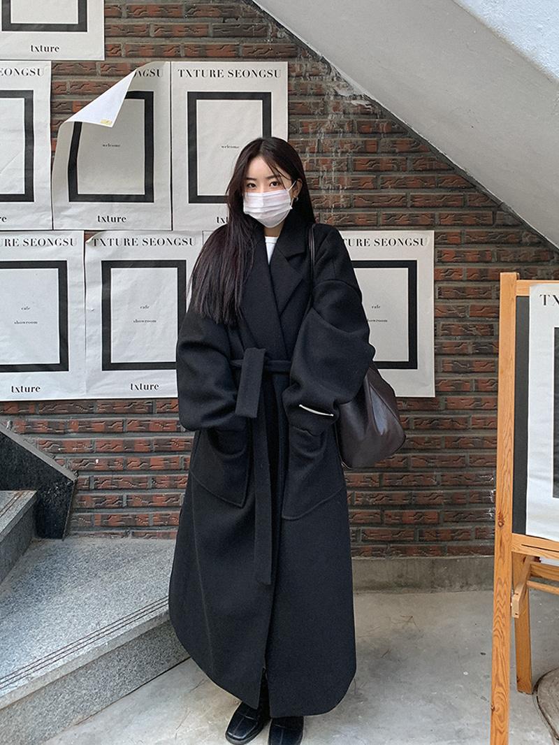 르네 가운 코트 (black)