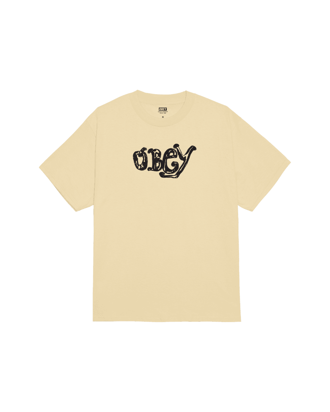 OBEY MARKER CLASSIC T-SHIRT - PALE YELLOW / S