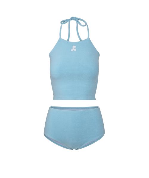 TERRY HALTER NECK BIKINI - SKY BLUE