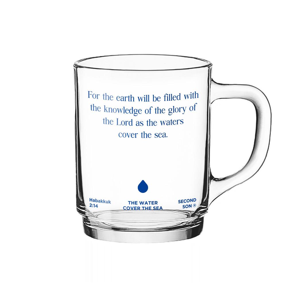 아이코닉 블록 머그컵 - 물이 바다 덮음 같이 248ml 내열강화유리 교회 선물 세컨드선