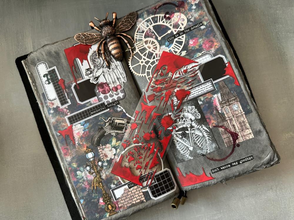 [백상아] 빈티지 고딕 다꾸 블러드 스텝 스티커 1매